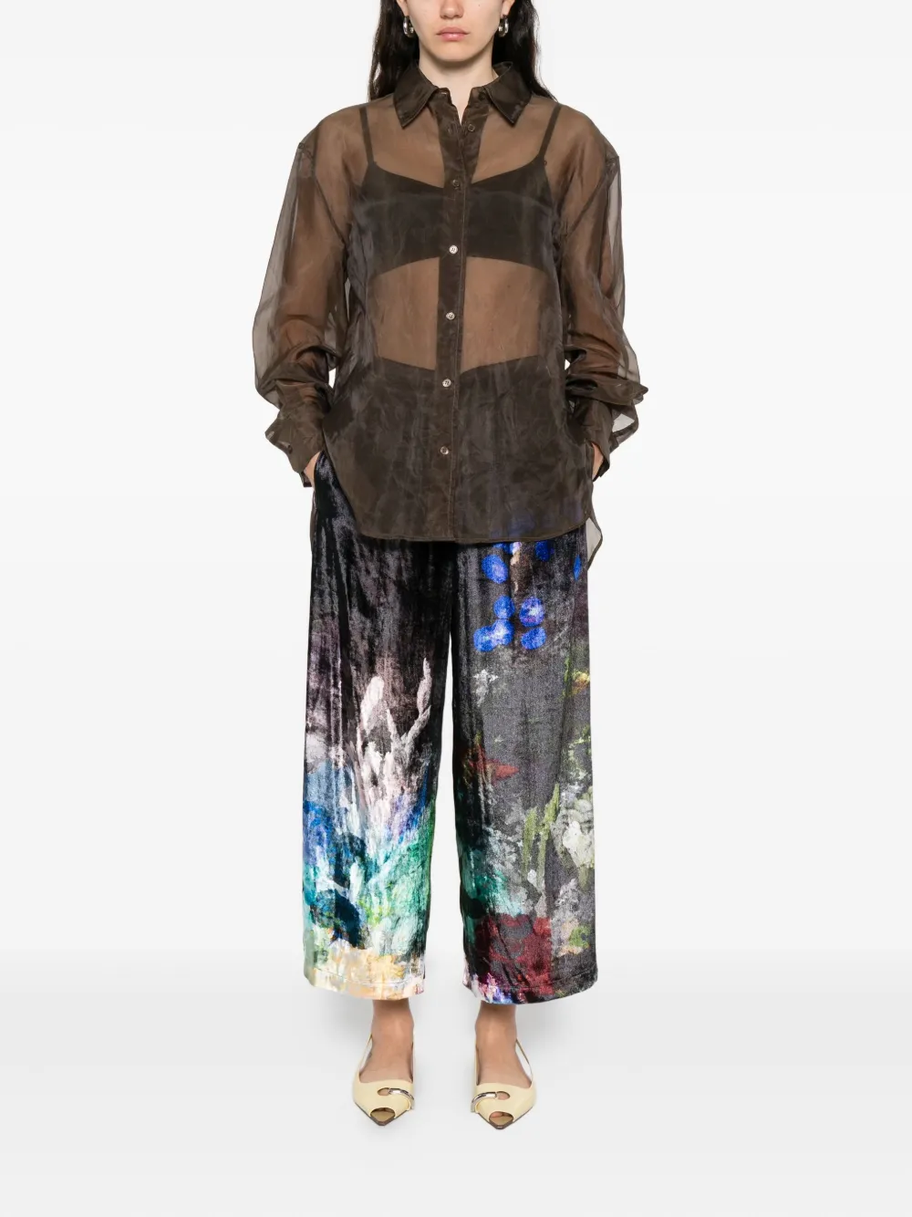 YAVI printed drawstring trousers | Wide-Leg Pants | Image 2