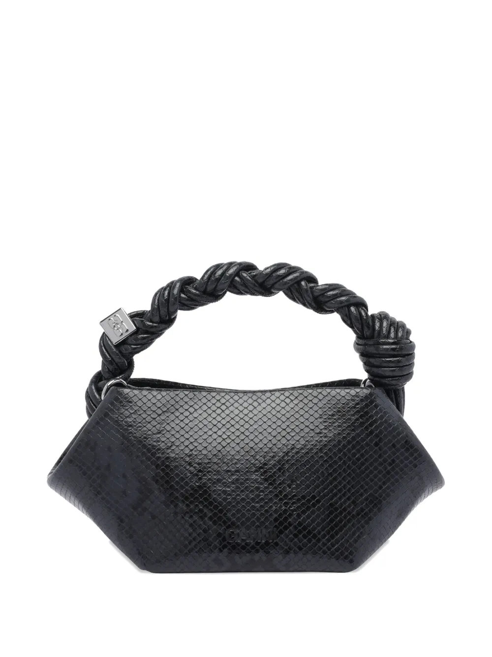 Ganni Small Twisted-handle Shoulder Bag In Black