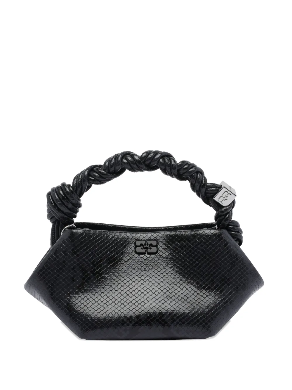 Ganni Small Twisted-handle Shoulder Bag In Black