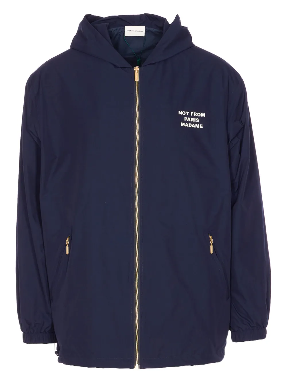 Drôle De Monsieur hooded slogan jacket - Blue