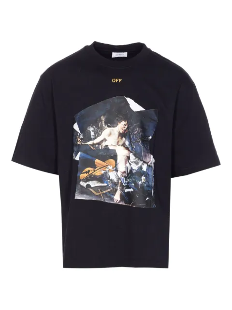 Off-White T-shirt girocollo con stampa