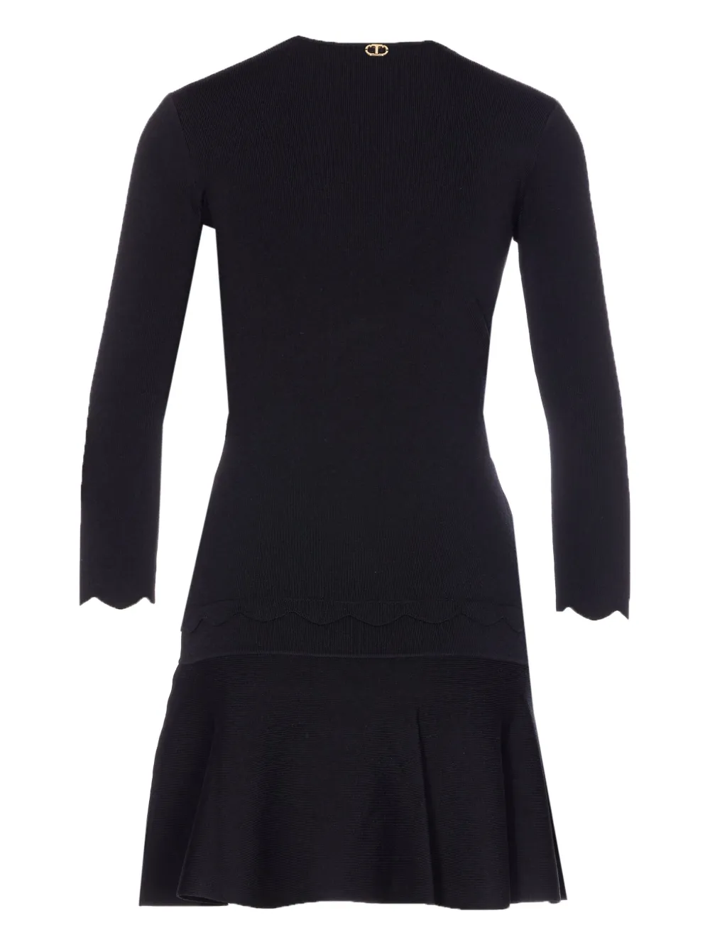 TWINSET scalloped-hem V-neck dress - Zwart