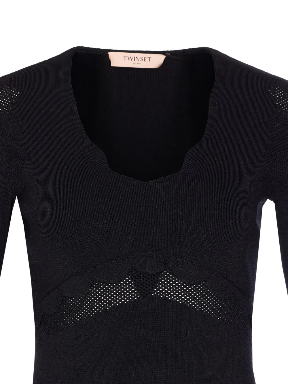 TWINSET Jurk met gewelfde afwerking Zwart