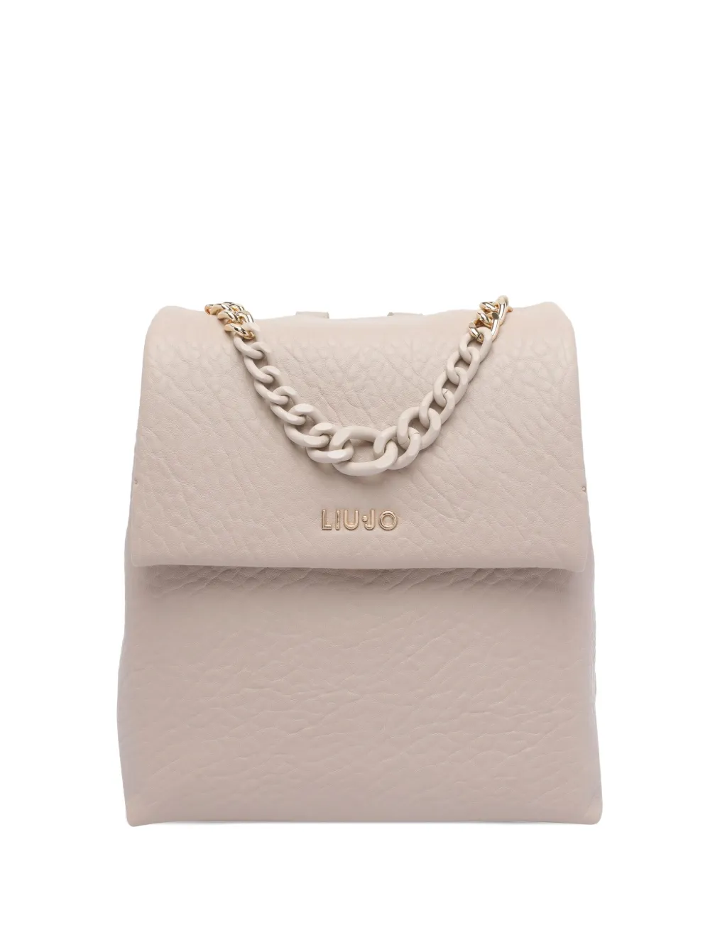 Liu •jo Chain-embellished Flap Backpack In Neutral