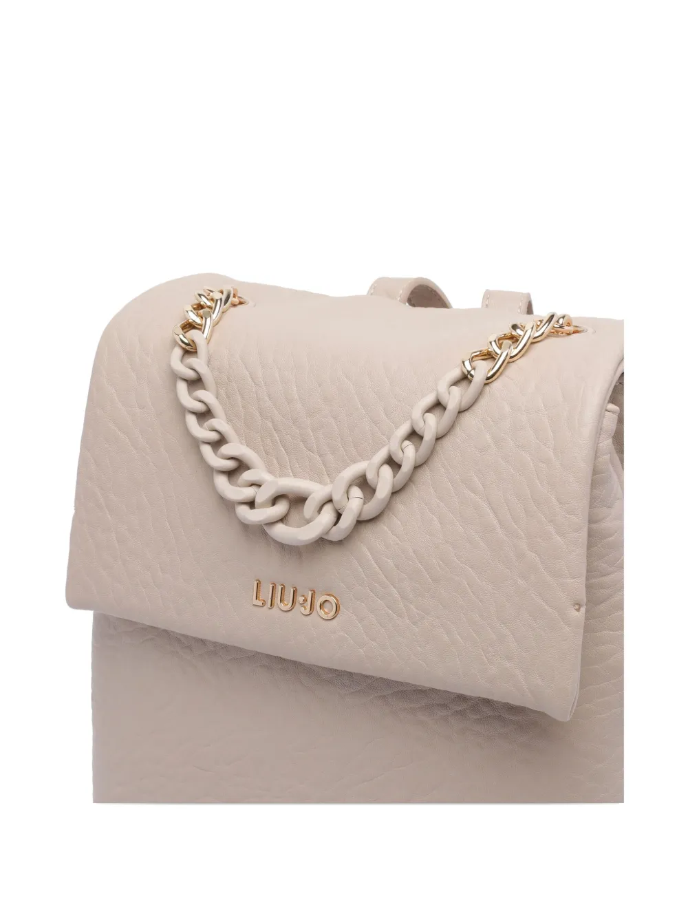Liu •jo Chain-embellished Flap Backpack In Neutral