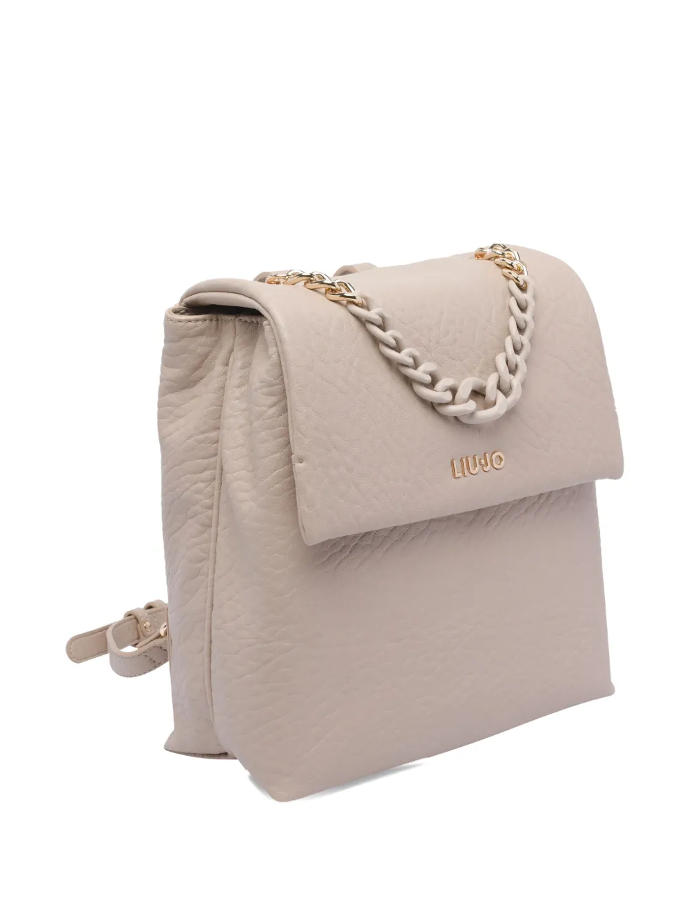 Liu •jo Chain-embellished Flap Backpack In Neutral