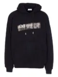Off-White plaid-panel drawstring hoodie - Black