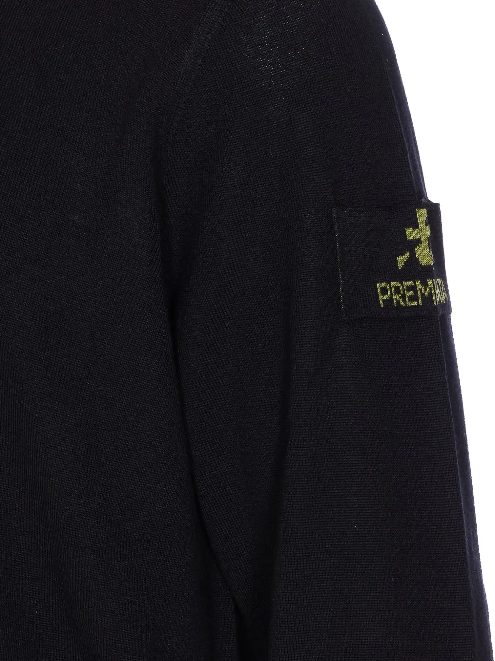 Premiata Textured Knit Sweater With Classic Crew Neck In Black