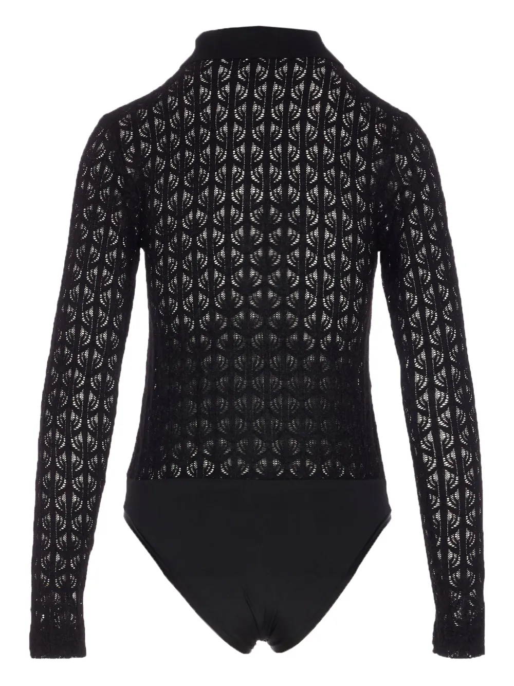 PINKO Top met kanten vlak en polokraag - Zwart