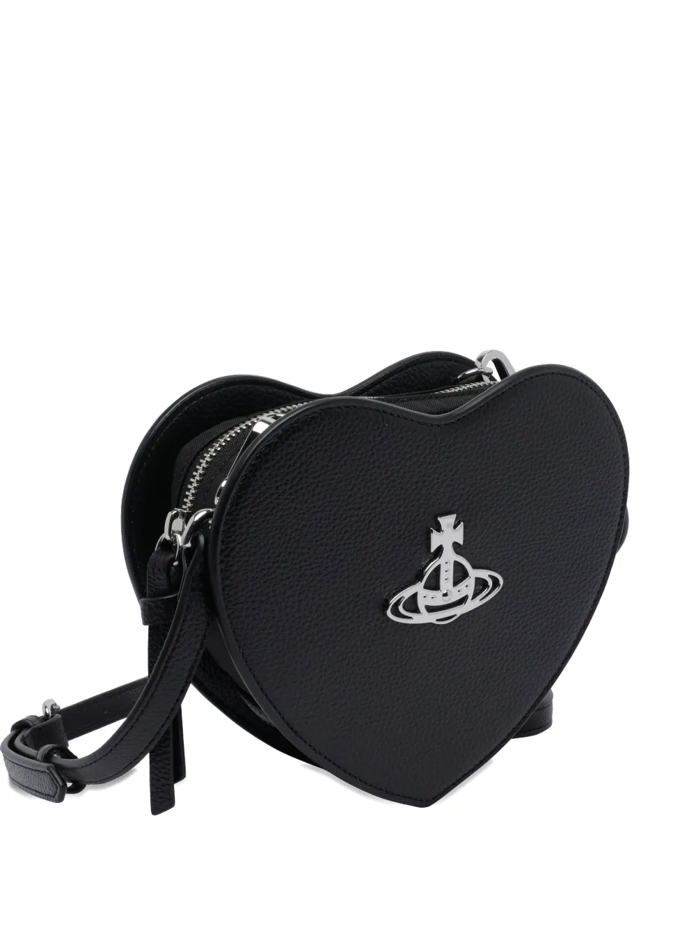 Vivienne Westwood Louise Heart-shaped Logo Cross Body Bag In Black