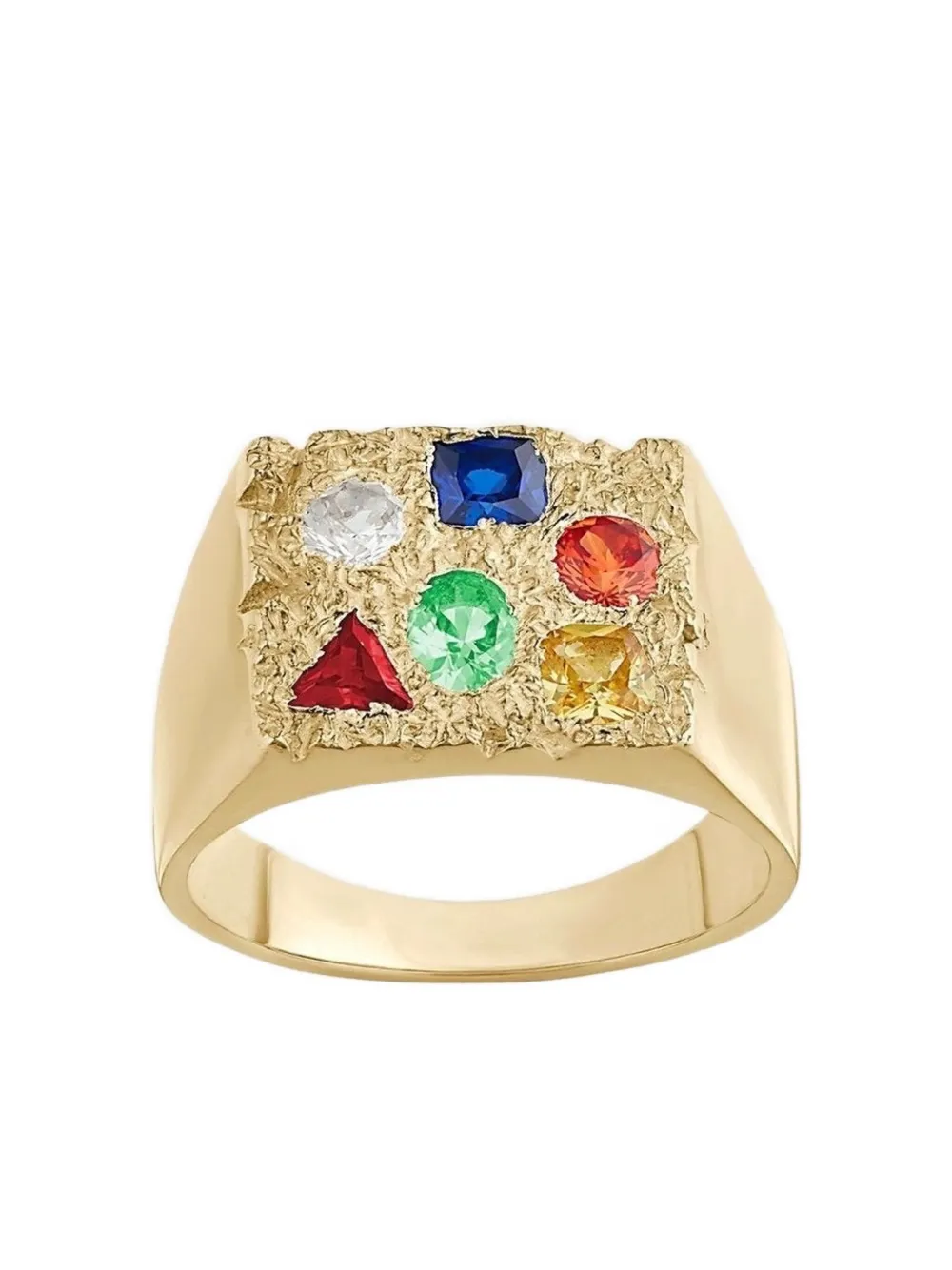 Bleue Burnham 9K recycled yellow gold sapphire signet ring - Oro