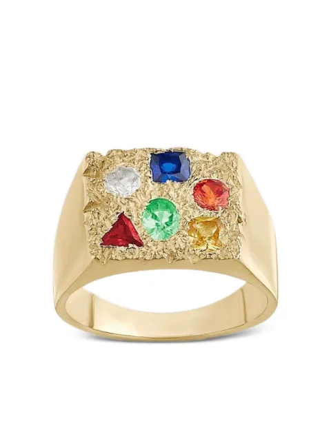 Bleue Burnham 9K recycled yellow gold sapphire signet ring