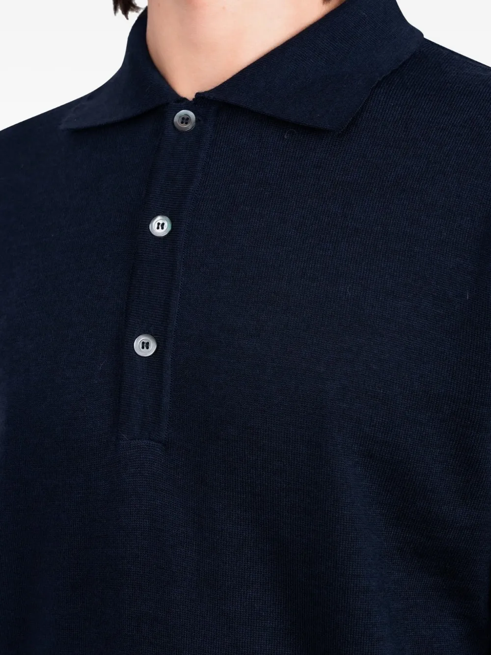 Another Aspect Poloshirt van merinowol Blauw