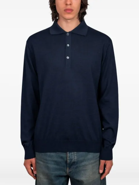 Another Aspect playera tipo polo de lana manga larga
