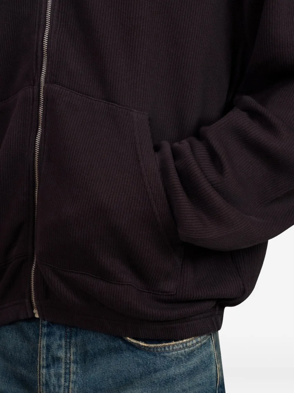 Zip-Front Cotton Hoodie