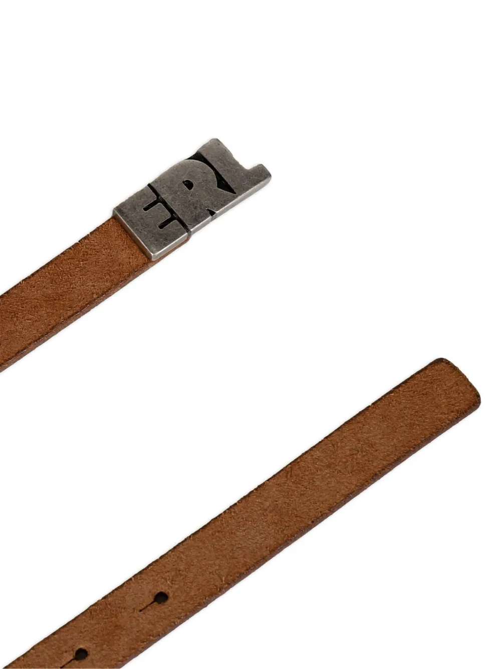 ERL Leren riem met logoplakkaat Bruin