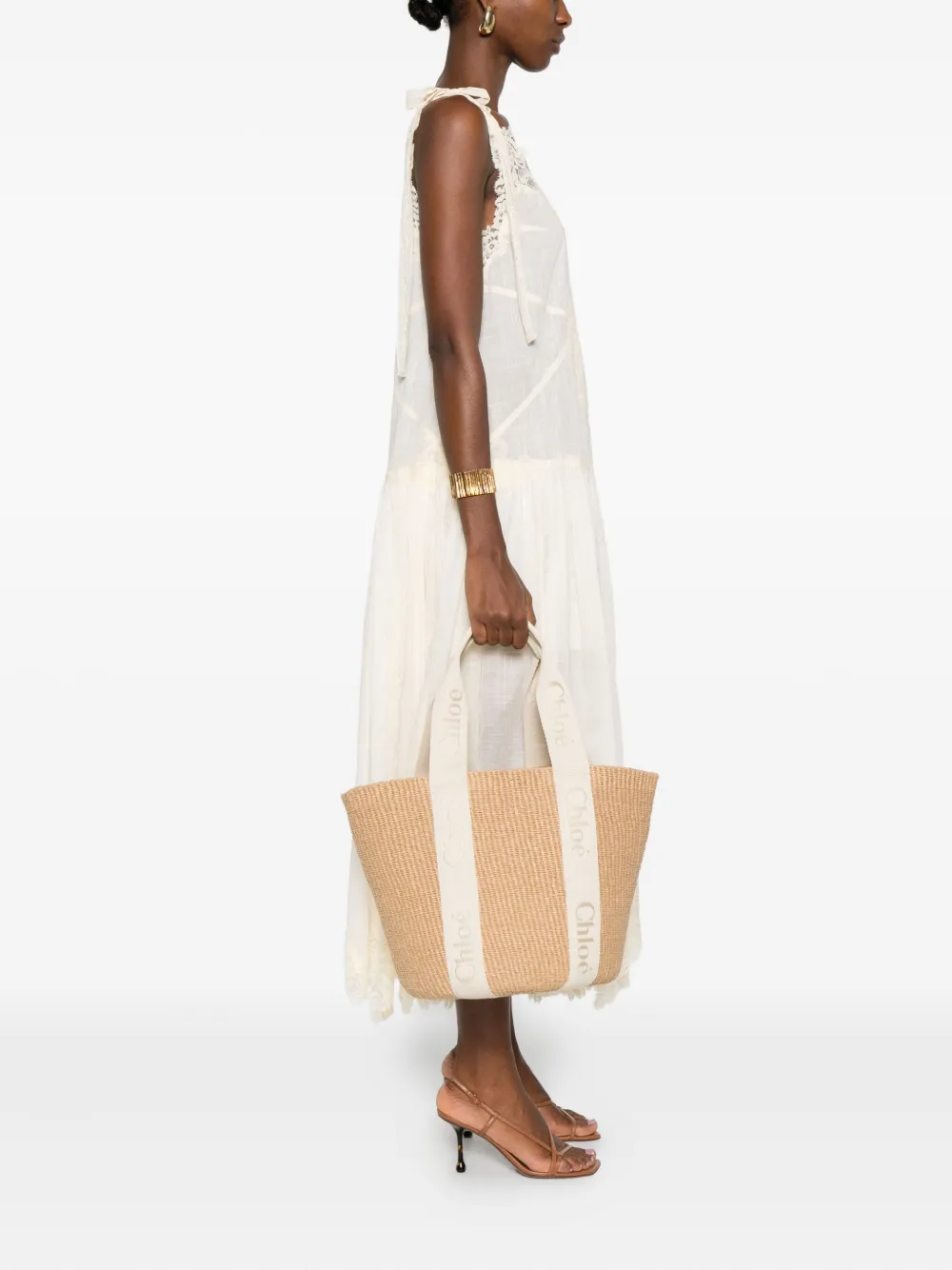 Chloé woven straw tote bag - Beige