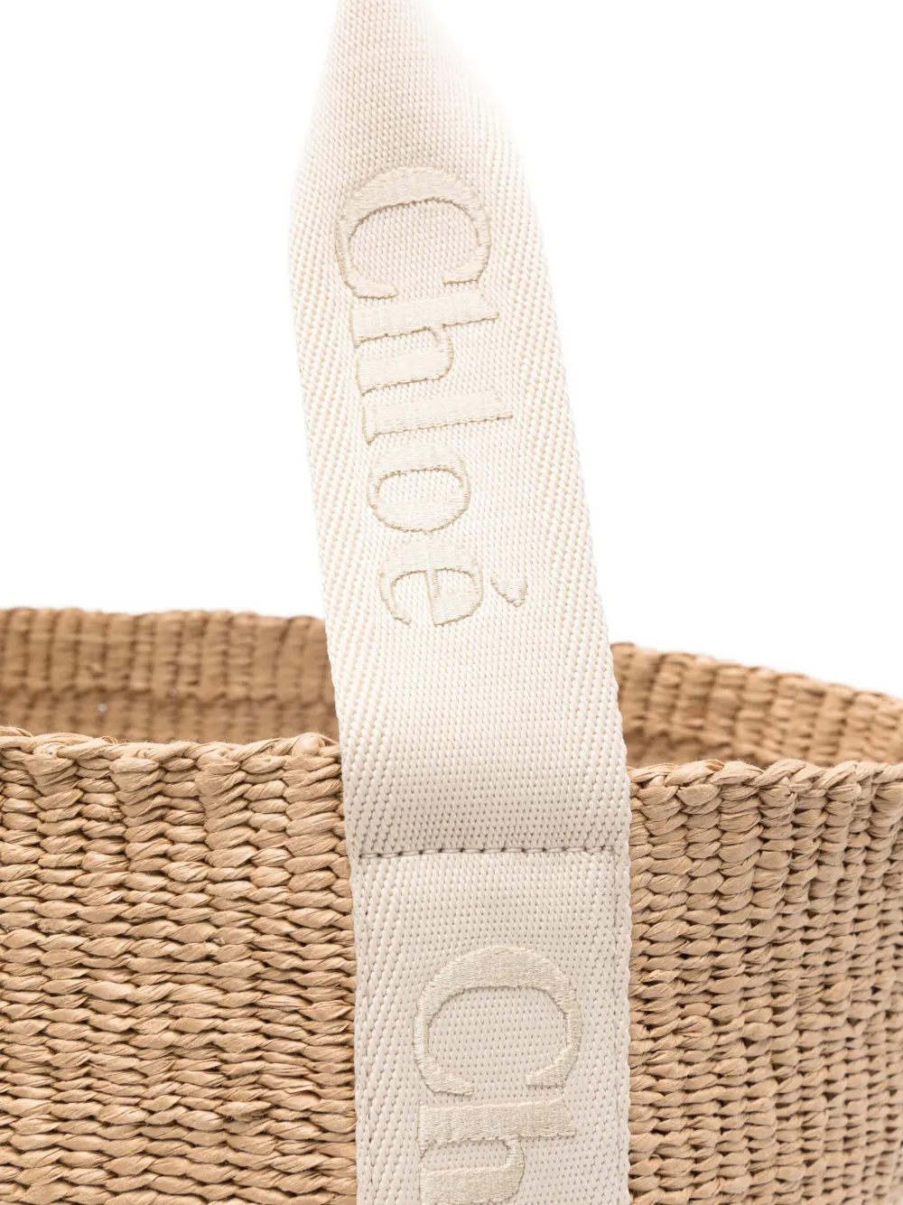 Chloé Woven Straw Tote Bag In Neutral