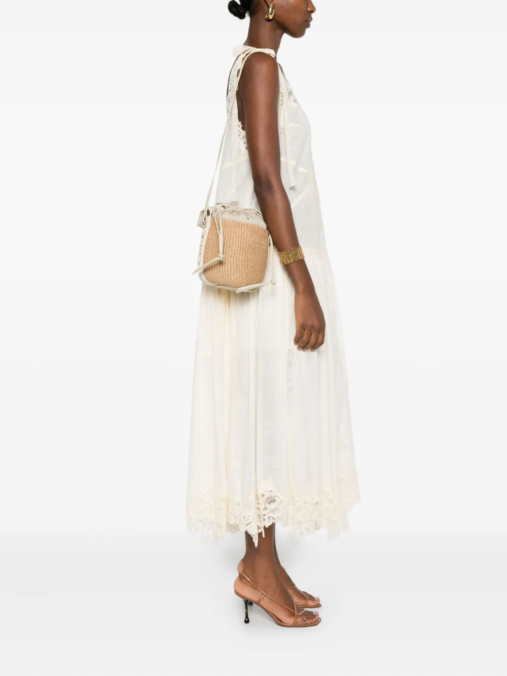 Chloé woven top-handle shoulder bag - Beige