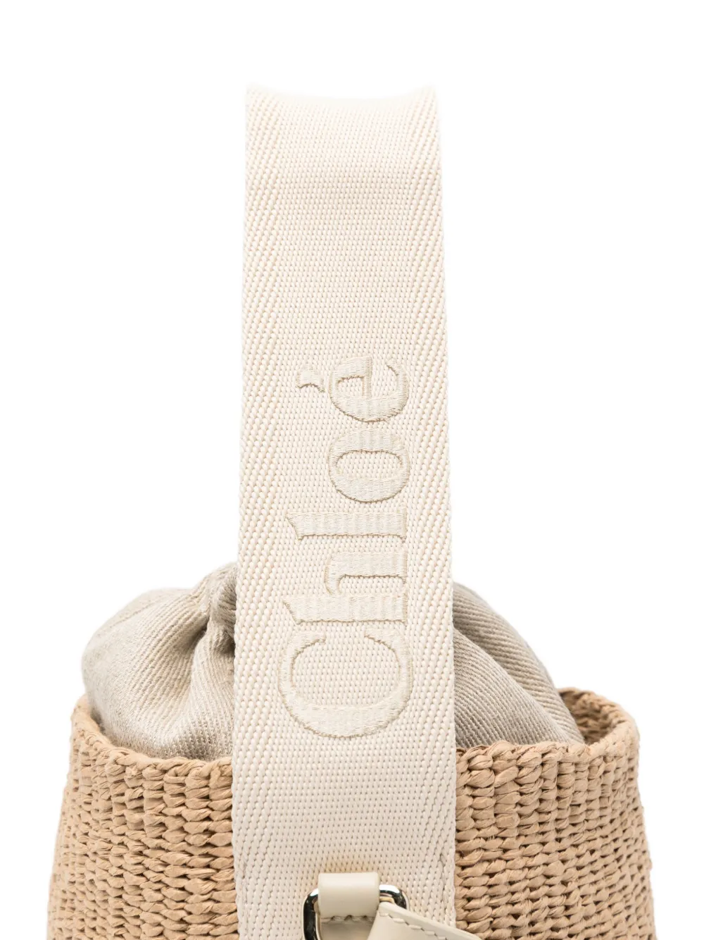 Chloé Womens Chloe Woody Small Paper Bucket Bag In Neutral