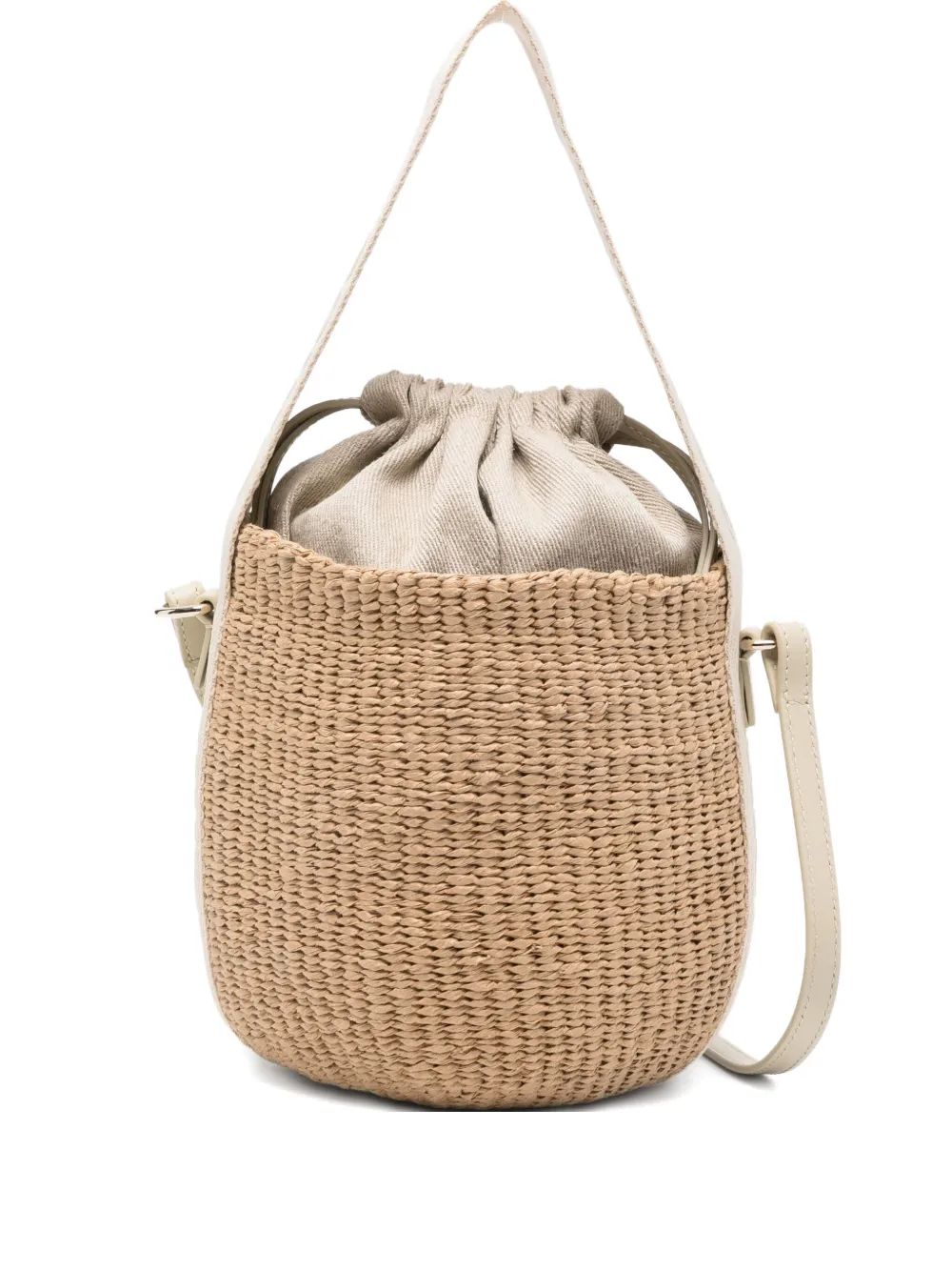 Chloé Womens Chloe Woody Small Paper Bucket Bag In Neutral