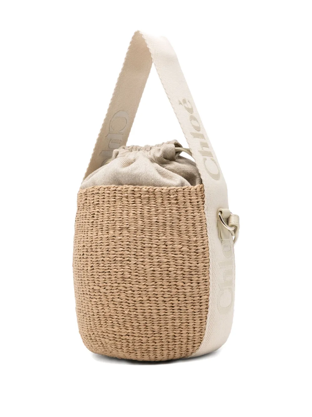 Chloé Womens Chloe Woody Small Paper Bucket Bag In Neutral