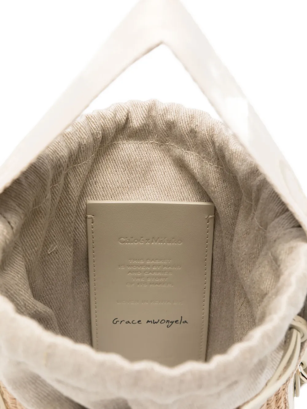 Chloé Womens Chloe Woody Small Paper Bucket Bag In Neutral