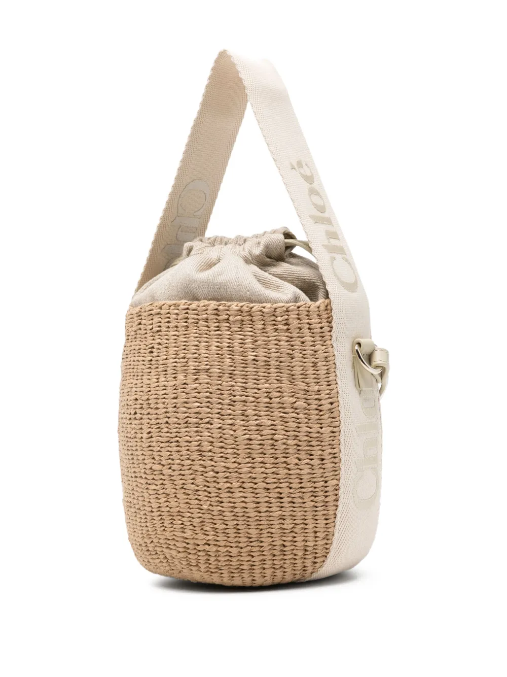 Chloé woven top-handle shoulder bag Beige