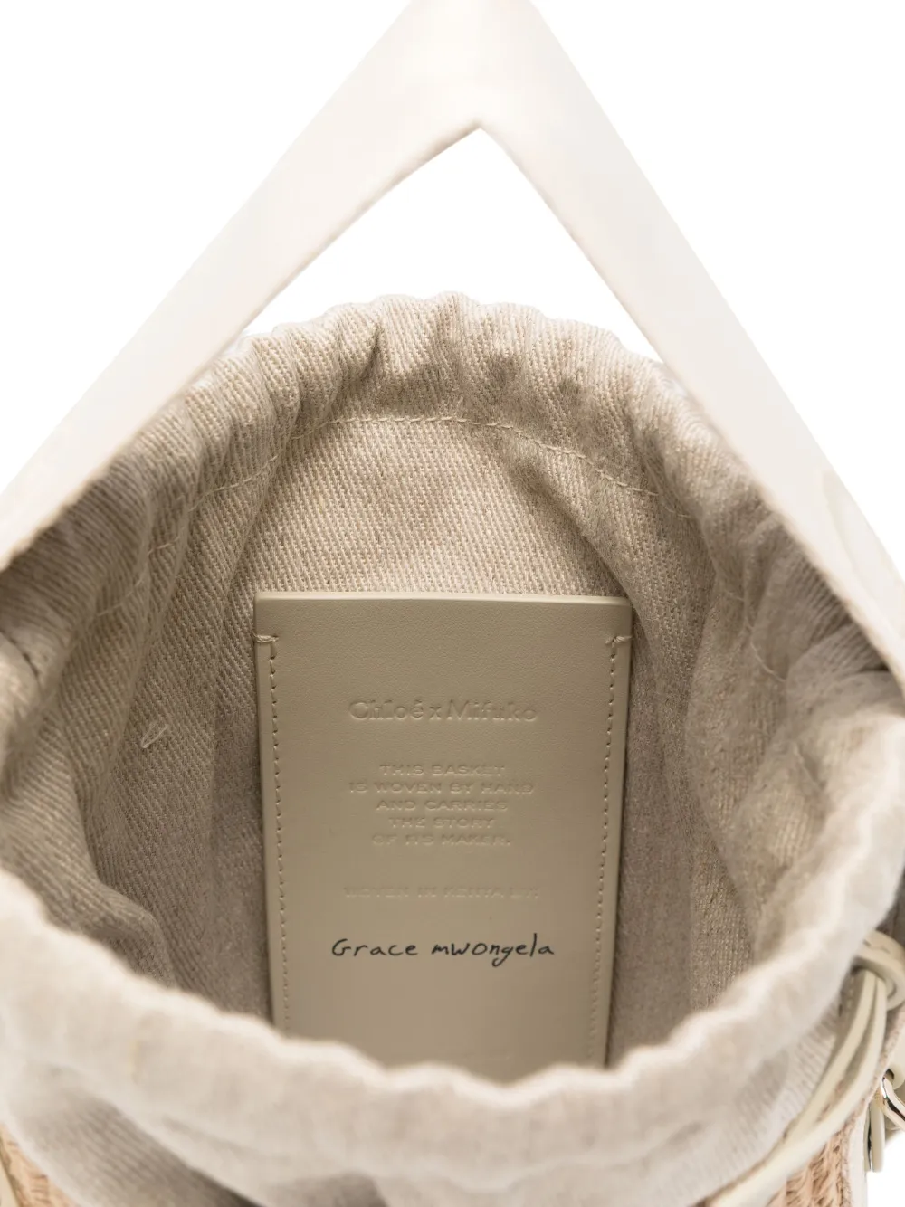 Chloé woven top-handle shoulder bag Beige