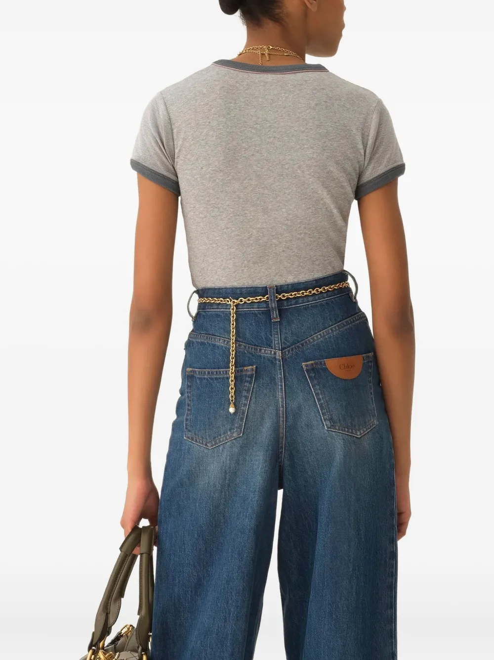 Chloé Baby Fit Logo T-shirt In Cotton Jersey In Gray