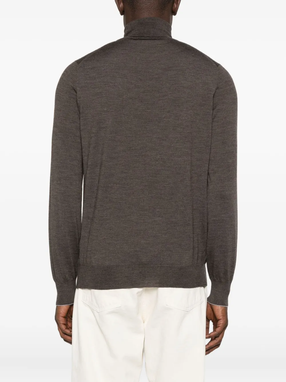 Brunello Cucinelli Wool Blend Turtleneck Sweater Clothing In Brown
