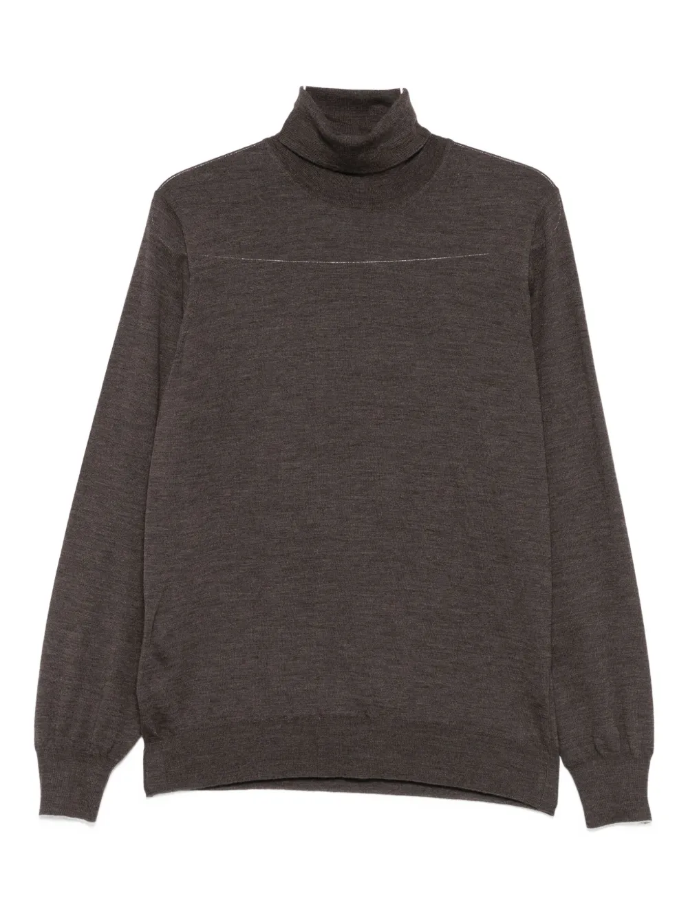Brunello Cucinelli Wool Blend Turtleneck Sweater Clothing In Brown