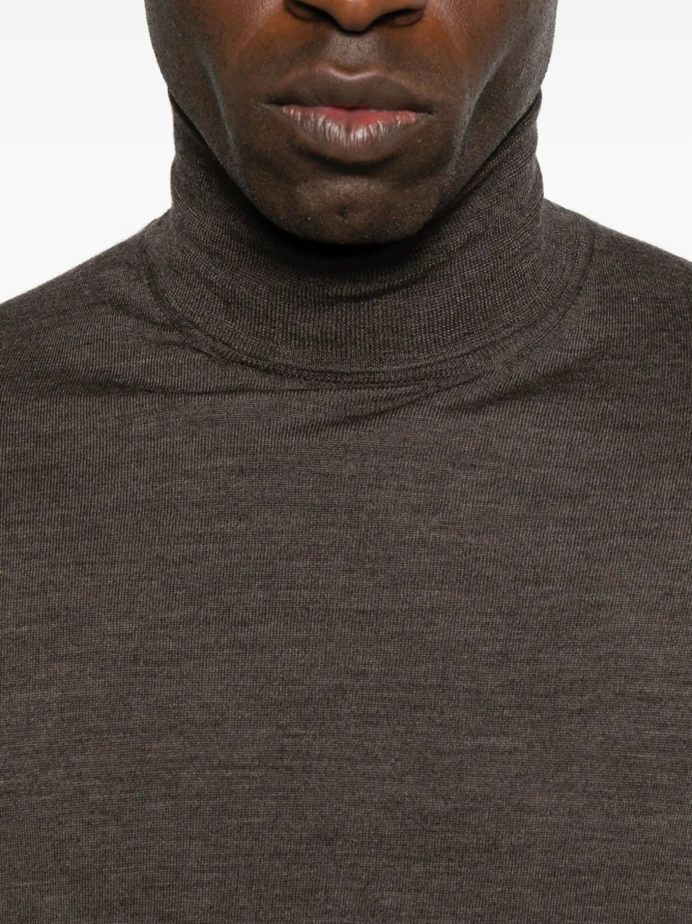 Brunello Cucinelli Wool Blend Turtleneck Sweater Clothing In Brown