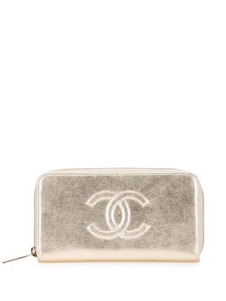 CHANEL Pre-Owned 2016-2017 ココマーク メタリック ラムスキン ジップ