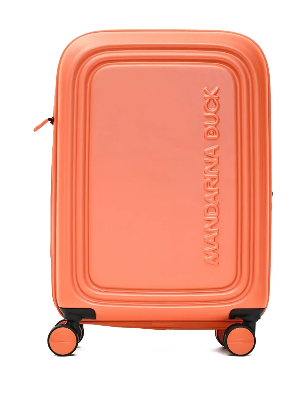 Mandarina Duck Embossed Logo Suitcase In Orange