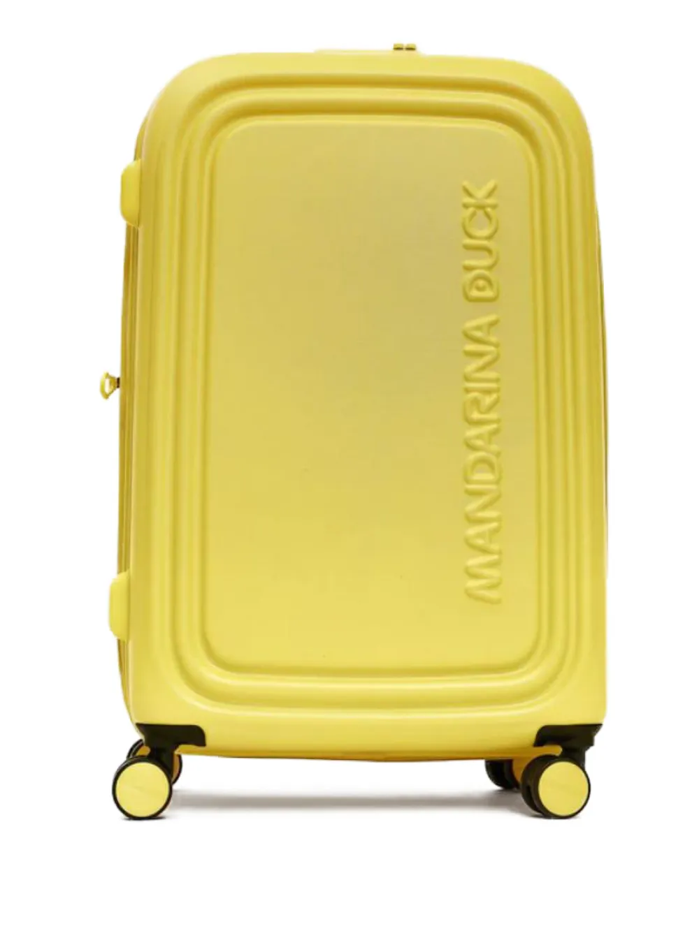 Mandarina Duck Embossed Logo Suitcase In Yellow