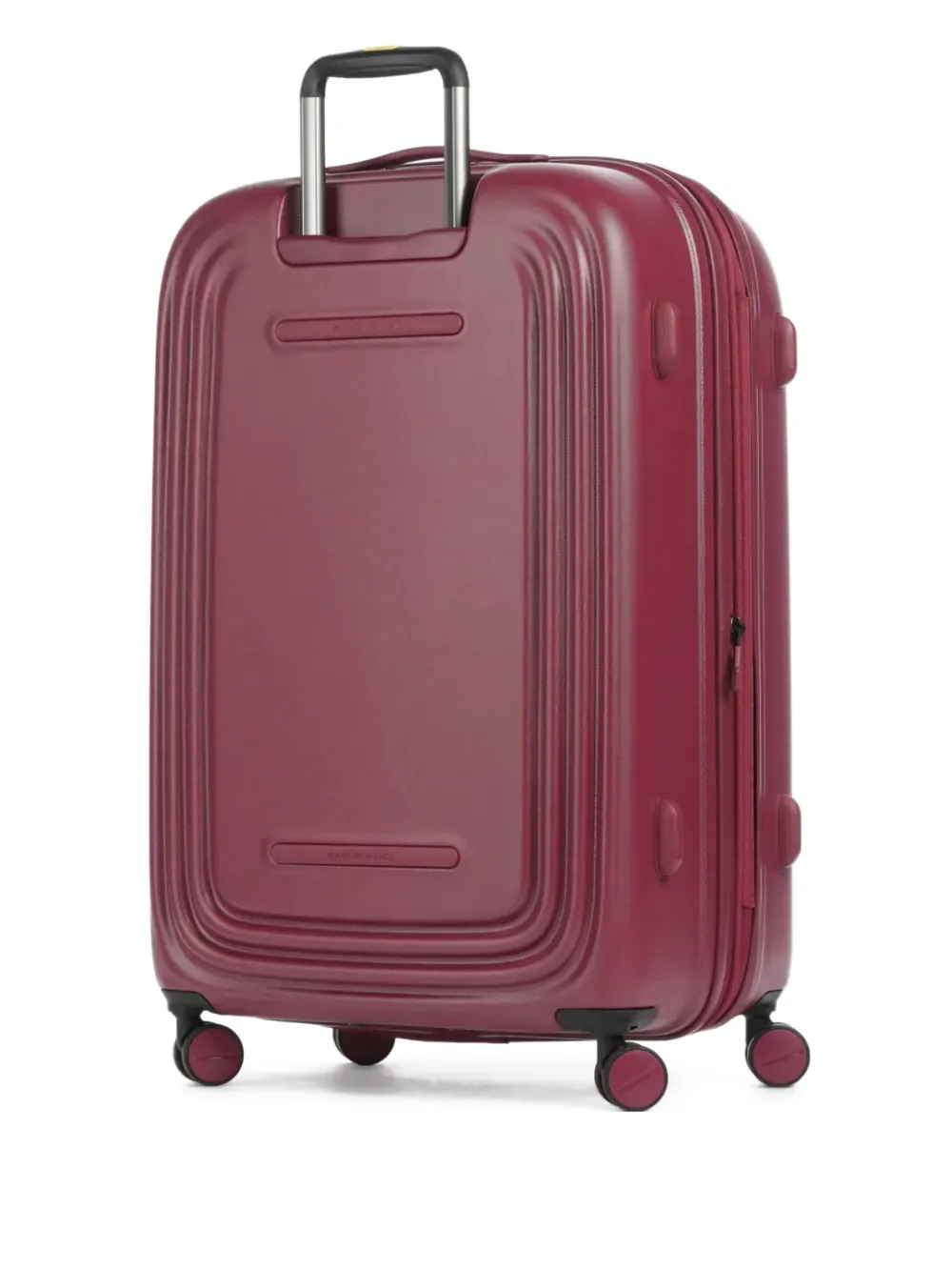 Mandarina Duck Large Logoduck Ribbed Trolley Suitcase In Red