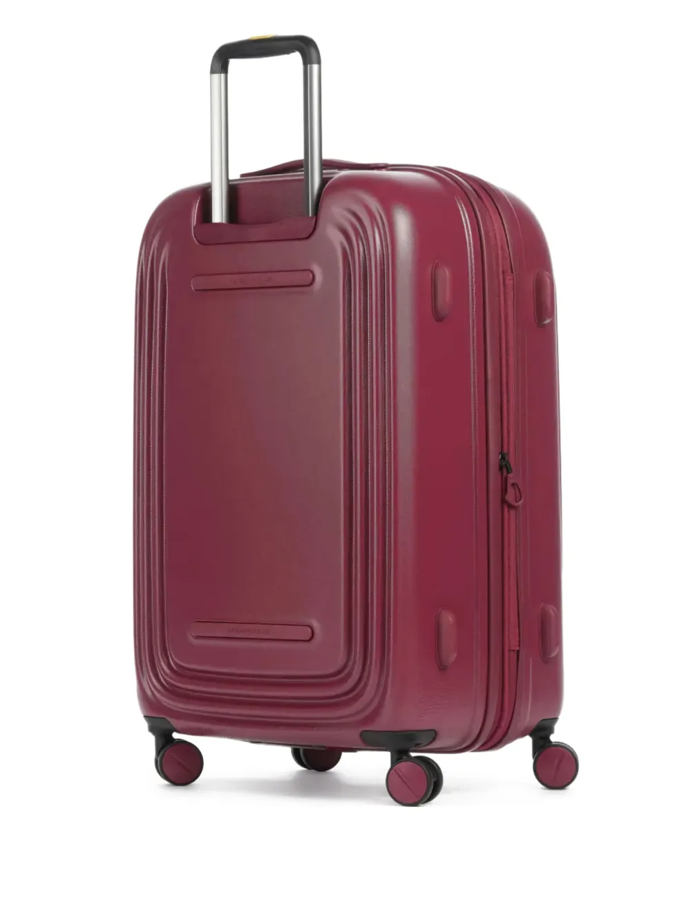 Mandarina Duck Large Logoduck Ribbed Trolley Suitcase In Red