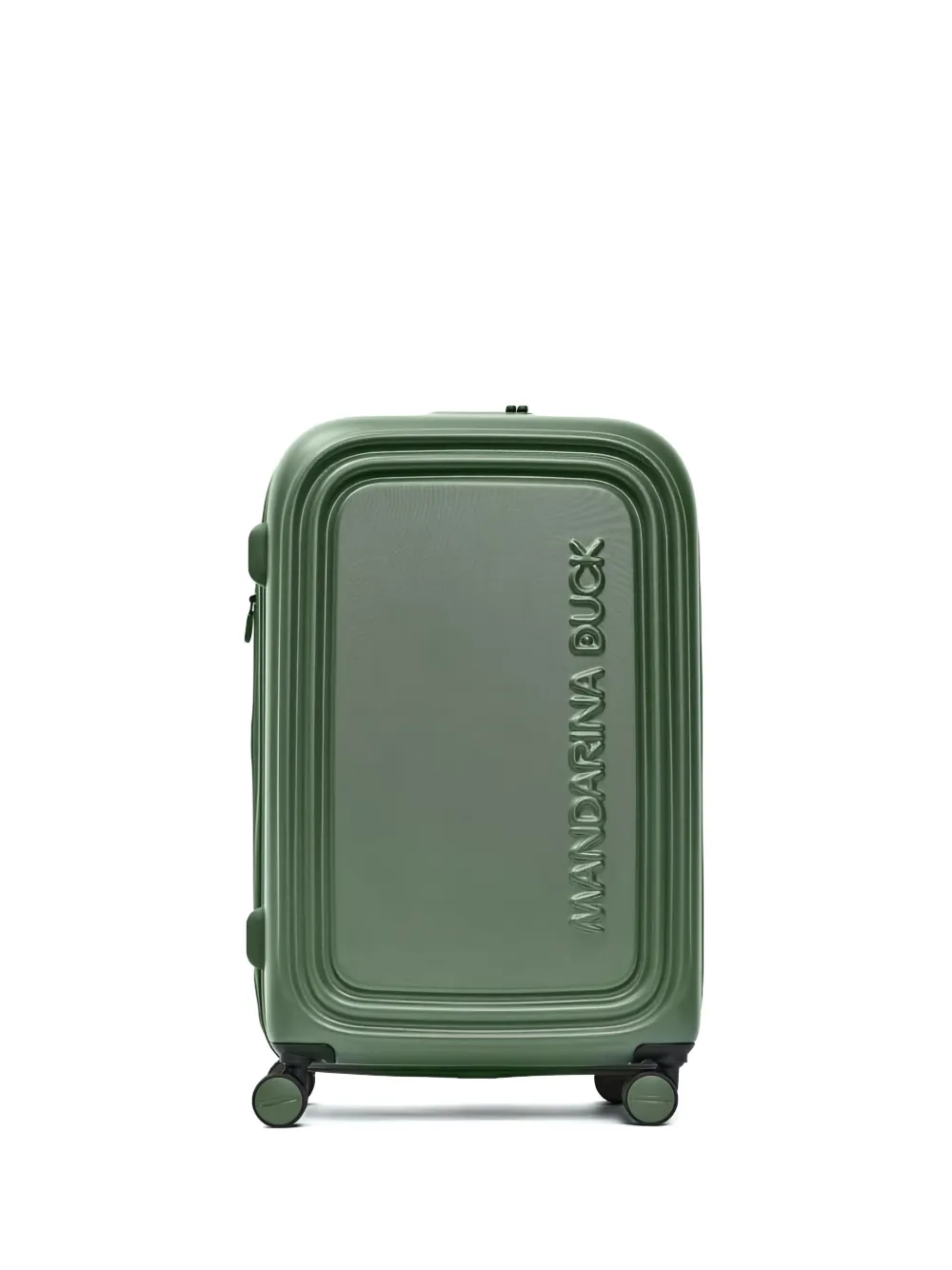 Mandarina Duck Embossed Logo Suitcase In Green