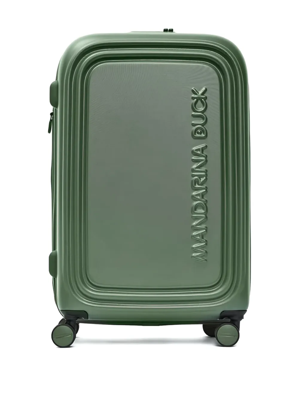 Mandarina Duck Embossed Logo Suitcase In Green