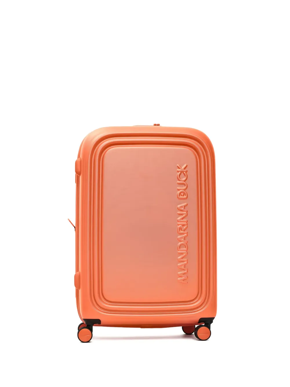 Mandarina Duck Embossed Logo Suitcase In Orange