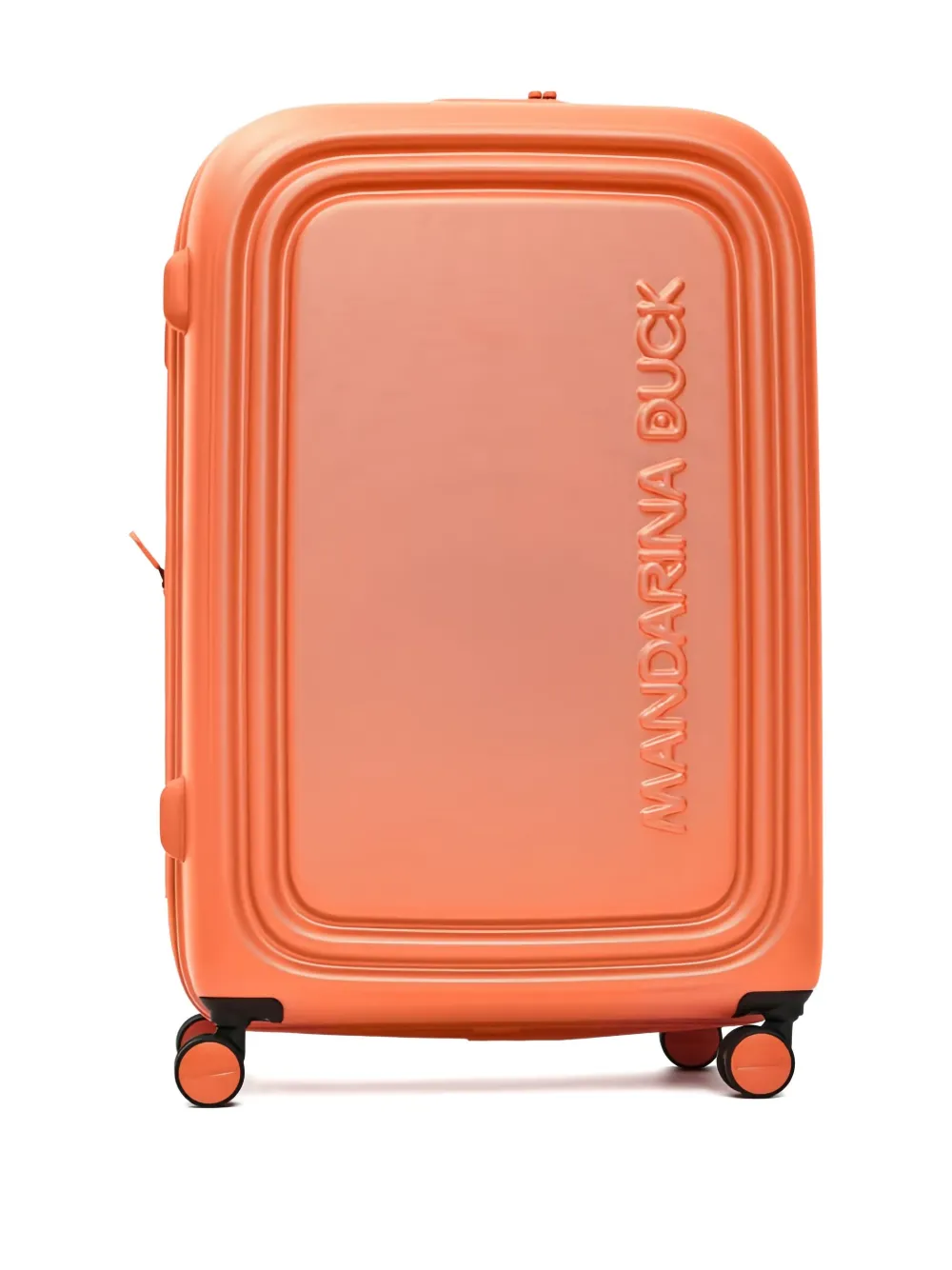 Mandarina Duck Embossed Logo Suitcase In Orange