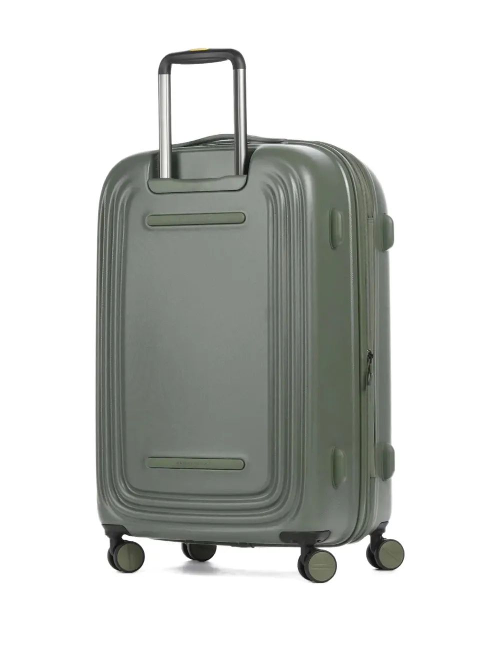 Mandarina Duck Large Logoduck Ribbed Trolley Suitcase In Green