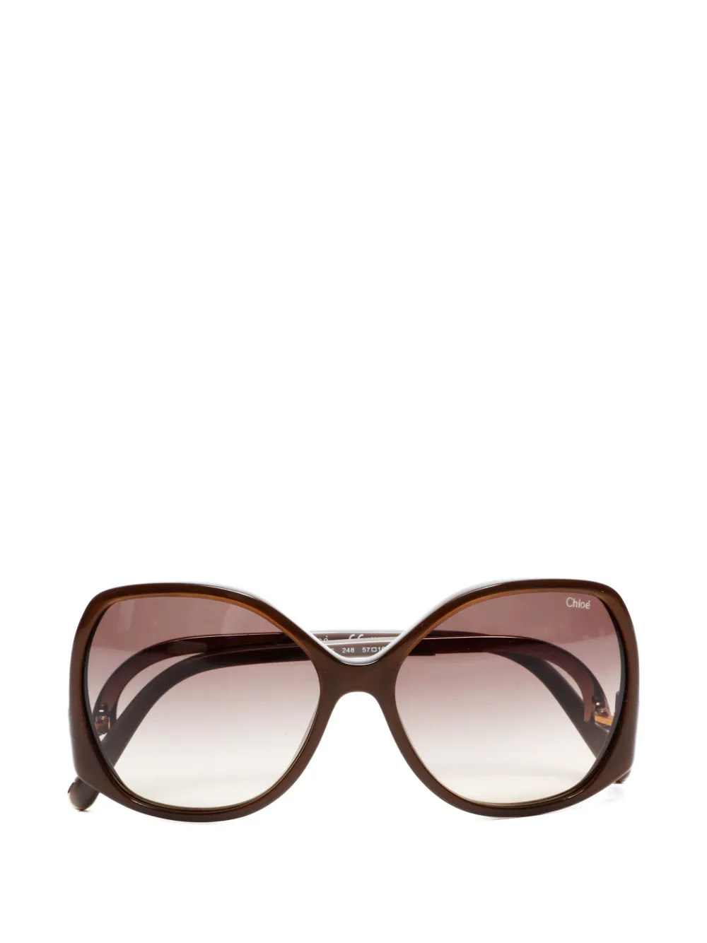 Pre-owned Chloé 2000s Butterfly Lens Sunglasses In Brown