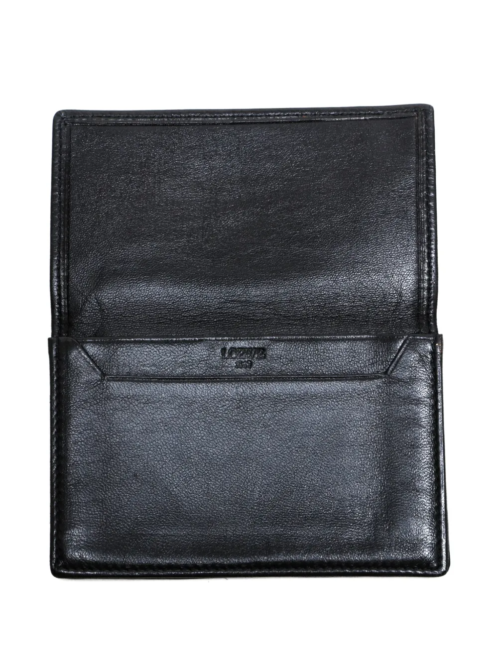 Pre-owned Loewe 2000s Lambskin Card Case In Black