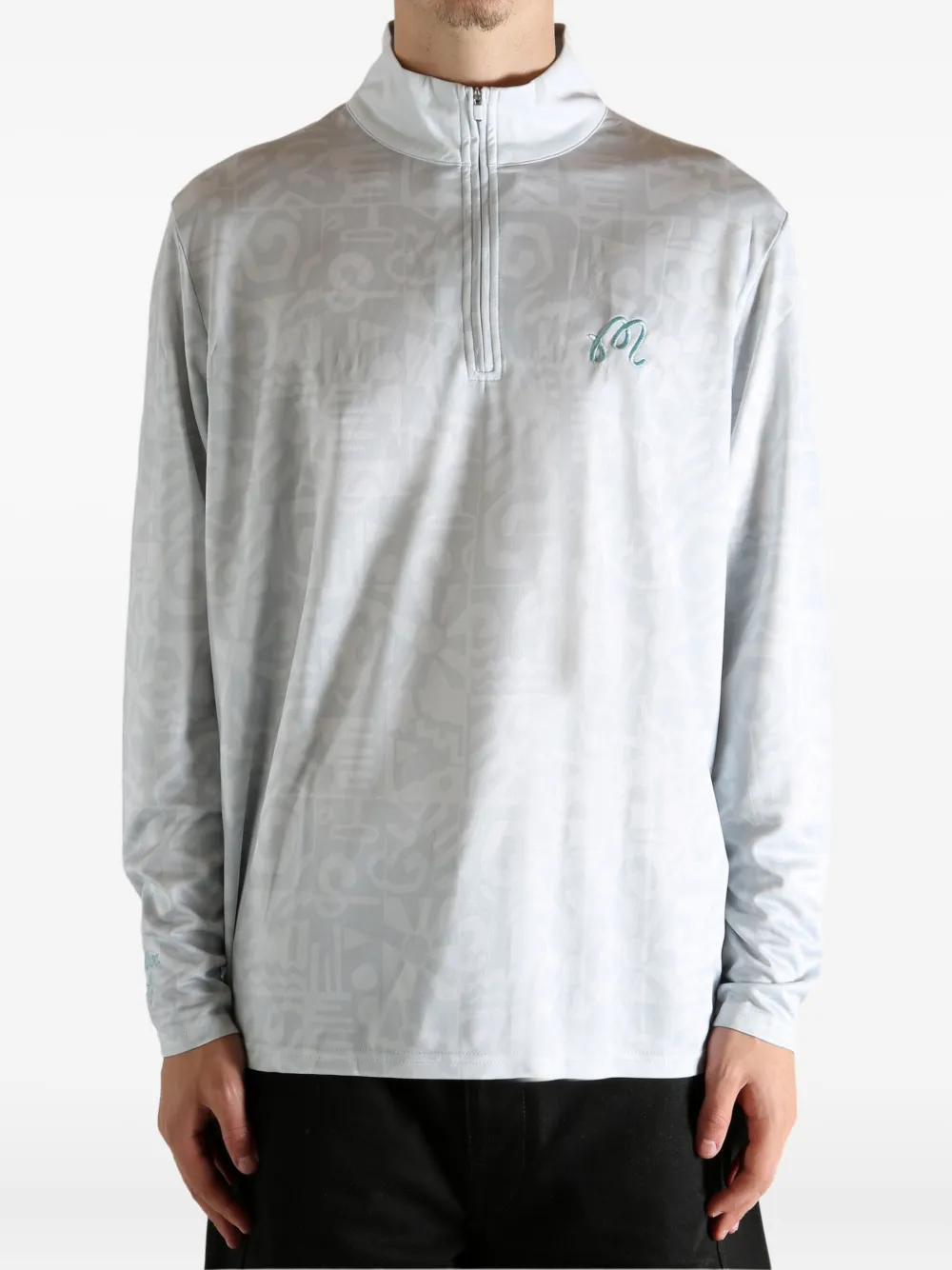 Malbon Golf zip patterned jacket - Grijs