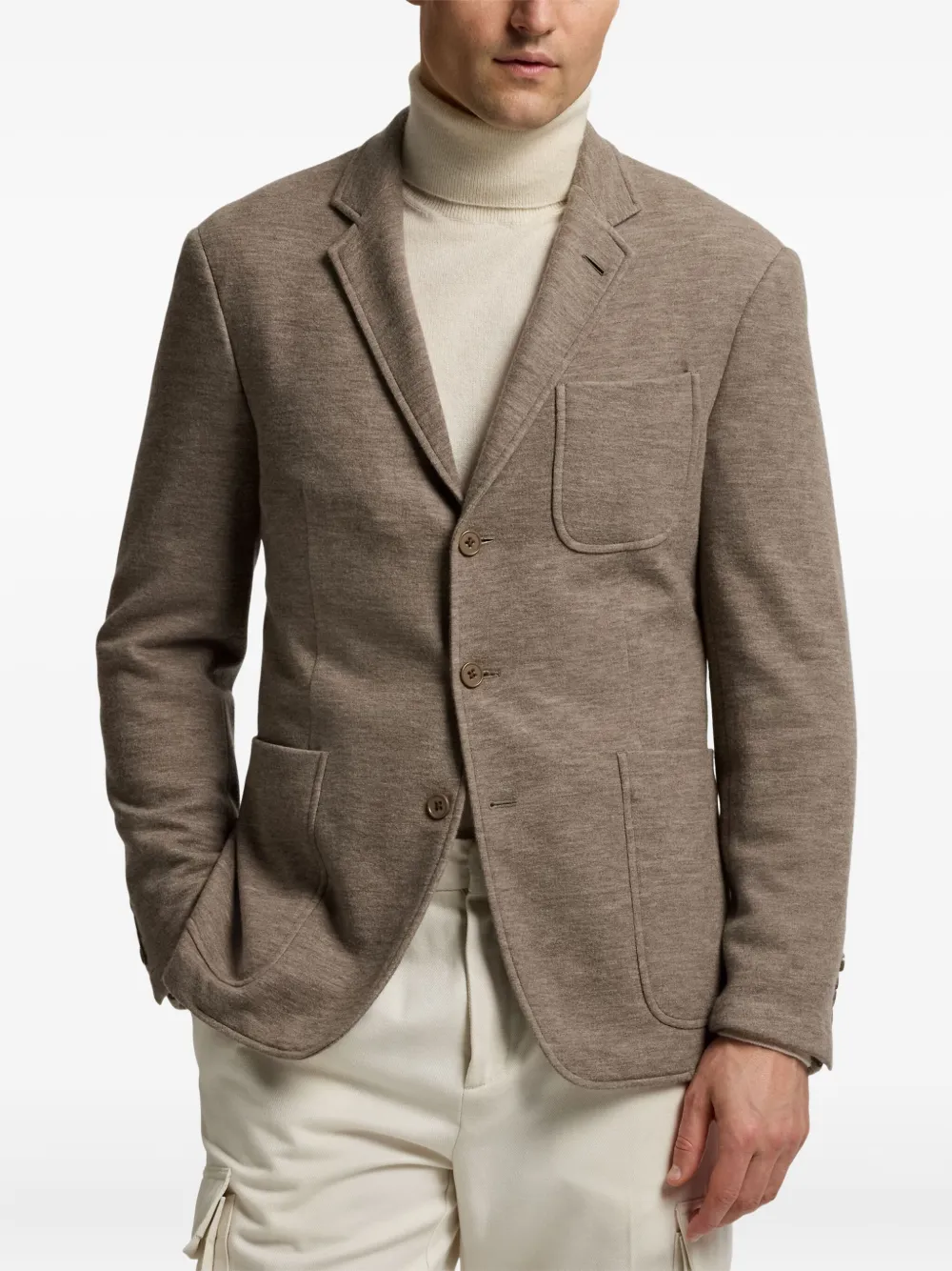 Ralph Lauren Purple Label Blazer met enkele rij knopen Beige