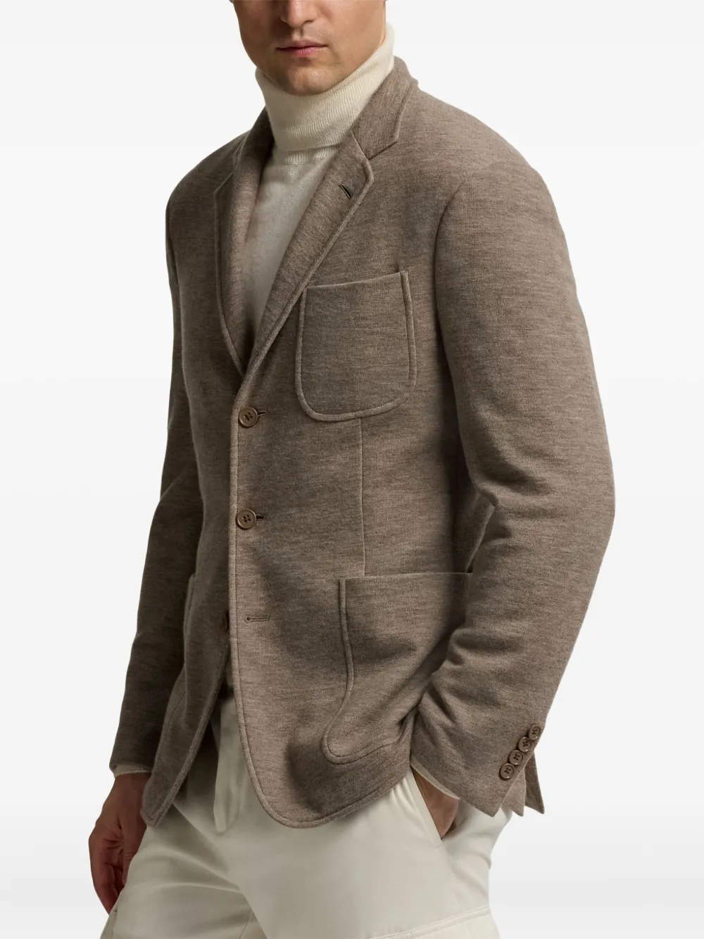 Ralph Lauren Purple Label Blazer met enkele rij knopen Beige