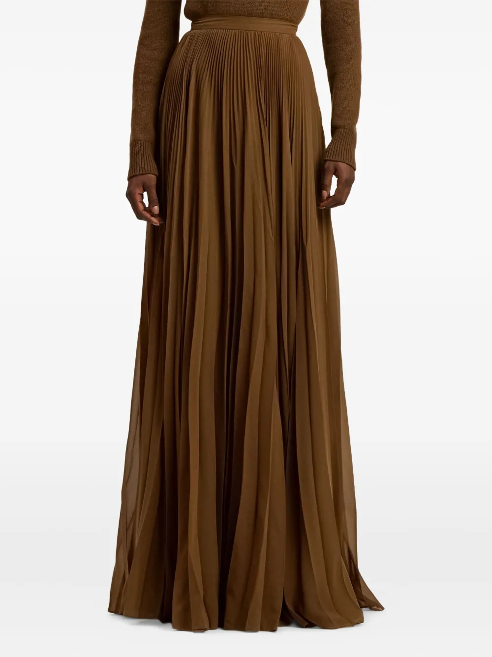 Ralph Lauren Collection Maxi-plooirok Bruin