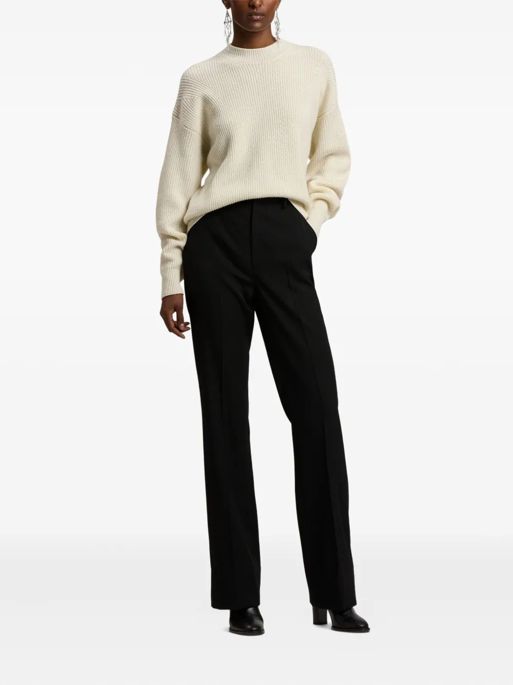 Ralph Lauren Ribbed Sequin-embellished Sweater In Neutral